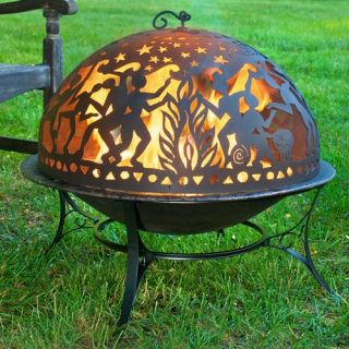 Good Directions 30 in. Fire Bowl with Full Moon Party Fire Dome   Fire Pits