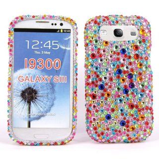 Cellularvilla Case for Samsung Galaxy S3 S III I9300 Multi Color Diamond Hard Case Cover Cell Phones & Accessories