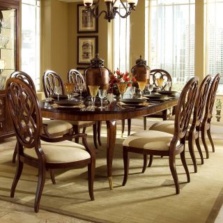 American Drew Bob Mackie Signature 9 pc. Oval Dining Table Set with Splat Back Chairs   Dining Table Sets