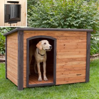 Precision Outback Log Cabin Dog House with Heater   Dog Houses