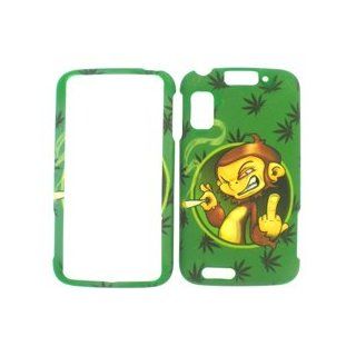 Motorola MB860 MB 860 Atrix 4G 4 G Green Marijuana with Bad Monkey Smoking Cigar Design Snap On Hard Protective Cover Cell Phone Case Cell Phones & Accessories