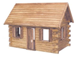 Real Good Toys Crockett Log Cabin Kit   1 Inch Scale   Collector Dollhouse Kits