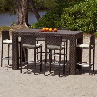 Source Outdoor High Dining All Weather Wicker Bar Height Dining Set   Commercial Patio Furniture