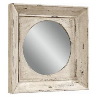 Vintage Weathered White Finish Mirror   27W x 27H in.   Wall Mirrors