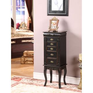Morris 6 Drawer Shabby Chic Jewelry Armoire   Jewelry Armoires