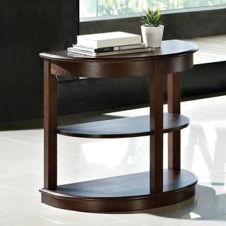 Steve Silver Crestview Crescent Espresso Wood Chairside End Table   End Tables