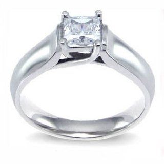 0.50ct Princess (Square) Natural Diamond Rings Solitaire Gold 14 CD 14 837 Engagement Rings Jewelry