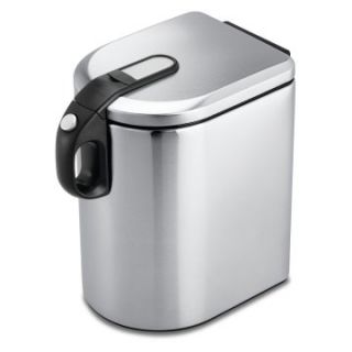 Slim Canister   Brushed Stainless Steel   Large   Kitchen Trash Cans