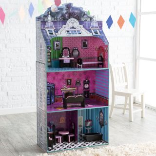 Teamson Kids Monster Mansion Doll House with Furniture   Toy Dollhouses