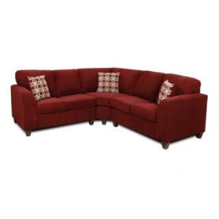 Chelsea Home Amber 3 Piece Sectional   Tahoe Burgundy / San Francisco Raspberry   Sectional Sofas