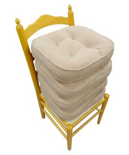 Baxter Faux Suede Non Skid 18 x 17 in. Chair Pads   Set of 4   Dining Chair Cushions