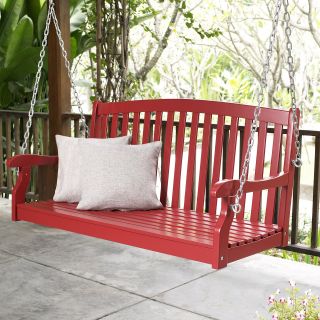 Coral Coast Pleasant Bay Curved Back Porch Swing   Red