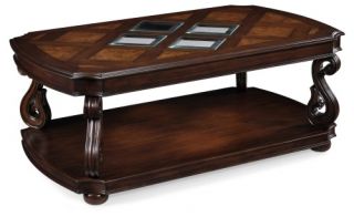 Magnussen T1648 Harcourt Wood Rectangular Coffee Table with Casters   Coffee Tables