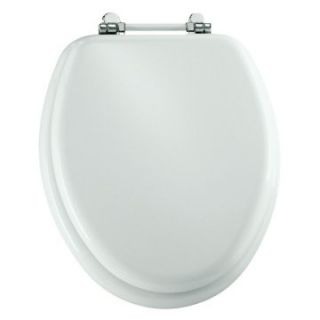 Bemis B1960PCH000 Elongated Closed Front Molded Wood Toilet Seat in White   Toilet Seats