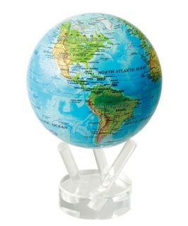 Mova Rotating Blue Ocean Relief 4.5 in. Diam. Desk Globe   Globes
