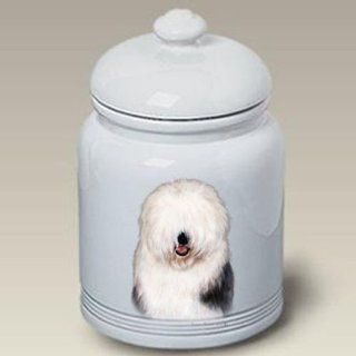Old English Sheepdog Ceramic Treat Jar 10" High #34129. New 2013 Design  Pet Food Storage Products 