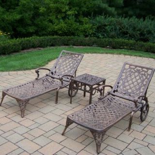 Oakland Living Mississippi Chaise Lounge   Set of 2 w/Table   Outdoor Chaise Lounges