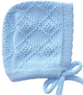 Soft Acrylic Knitted Bonnet, Size 0 3 m, Color Blue Infant And Toddler Hats Clothing