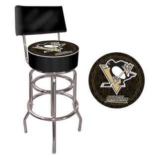 NHL Logo 30 in. Padded Swivel Bar Stool with Back   Bistro Chairs