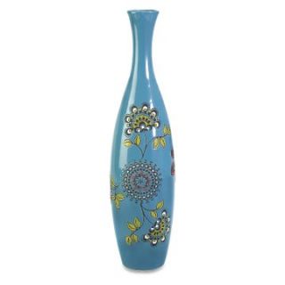 Valona Blue Hand Painted Vase   19.75H in.   Table Vases
