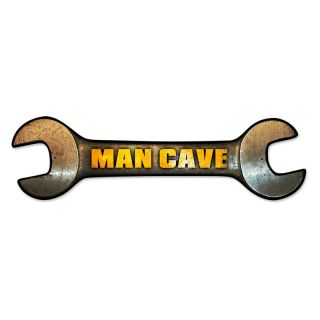 Man Cave Wrench Custom Metal Sign   Wall Sculptures and Panels
