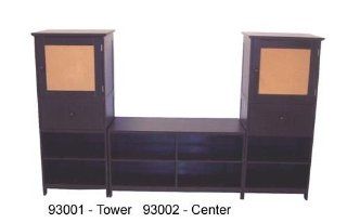 Black Finish Entertainment Audio Tower Rack Cabinet   Home Entertainment Centers
