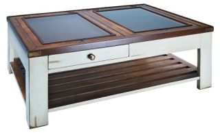 Authentic Models Gallery Shadow Box Coffee Table Ivory   Coffee Tables