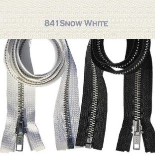 34" Jacket Zipper, YKK #5 Aluminum Metal ~ Medium Weight ~ Separating ~ 841 Snow White (1 Zipper/pack)