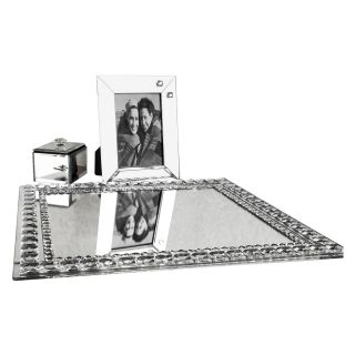 Mirrored Rectangle Tray Vanity Set with Frame and Box   Picture Frames