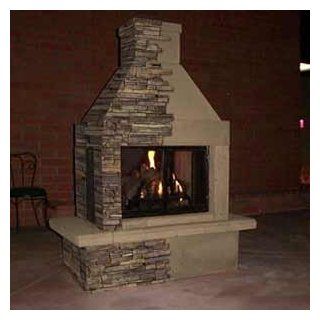 Mirage Stone 3 Sided Wood Burning Outdoor Fireplace   Outdoor Fireplace Kits