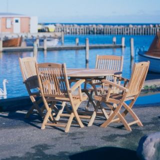 Royal Teak 47 in. Round Sailor Patio Dining Set   Seats 4   Patio Dining Sets