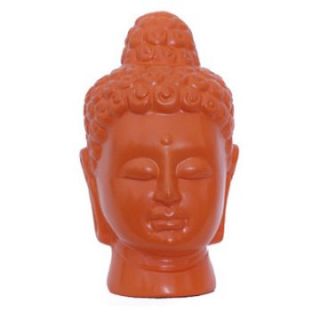 Urban Trends 11H in. Ceramic Buddha Head   Orange   Sculptures & Figurines