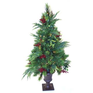 4 ft. Estate Pre lit LED Potted Tree   Battery Operated   Christmas Trees