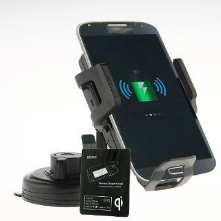 [Aftermarket Product] QI Wireless Car Holder Charger+Original OEM Metrans Receiver Coil Pad For Samsung Galaxy S4 i9500 Cell Phones & Accessories