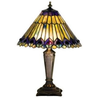 Meyda 27564 Jeweled Peacock Tiffany Desk Lamp   Table Lamps