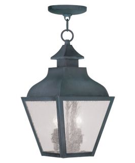 Livex Vernon 2453 61 2 Light Outdoor Chain Hang in Charcoal   Outdoor Hanging Lights