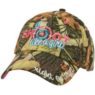 Ladies Camo I Shoot Like a Girl Cool Adjustable Ball Cap Hat 57cm+ Camouflage