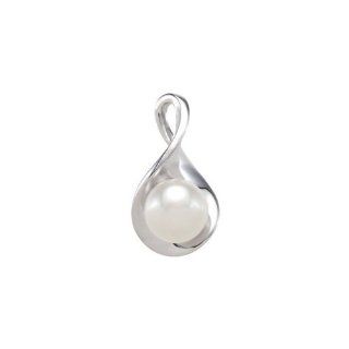 Sterling Silver 925 Freshwater Cultured Pearl Pendant Charm 9.50 10mm Jewelry