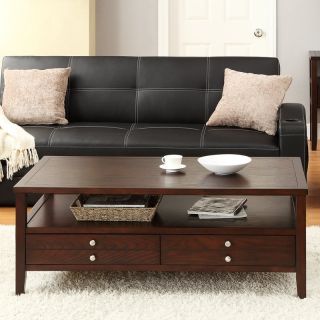 Homelegance Rectangle Espresso Wood Storage Coffee Table   Coffee Tables