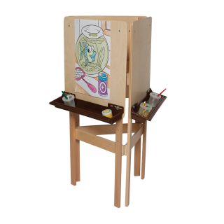 Wood Designs 3 Way Easel with Plywood and Brown Trays   Learning Aids