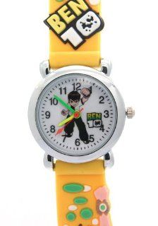 Timernall Cartoon Ben10 Round Case Quartz Yellow Kids Watches TimerMall Speciality Watches