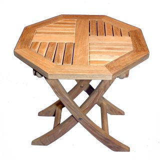 Teak Small Occasional Octagon Table   Patio Tables