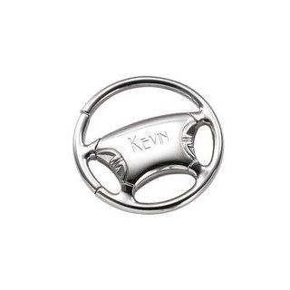 Personalized Steering Wheel Designed Key Chain   Car and Automobile Gift   Free Engraving 