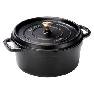 Staub Round Cocotte   4 qt.   Black Matte   Roasting Pans
