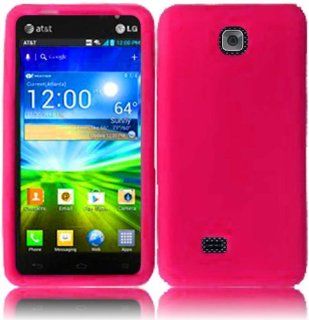 For LG Escape P870 Silicone Jelly Skin Cover Case Hot Pink Cell Phones & Accessories