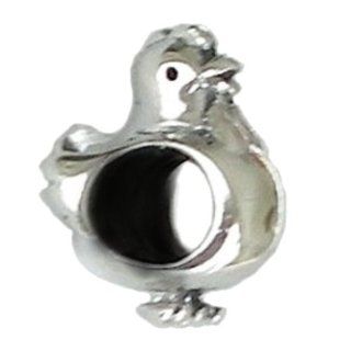 Biagi Chicken Sterling Silver Bead, Pandora Compatible Charms Jewelry