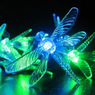 Smart Solar Dragonfly Solar Light String   20 Color Changing LED Dragonflies   Solar String Lights