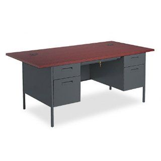 HON P3276NS Metro Classic Series 72 by 36 by 29 1/2 Inch Double Pedestal Desk, Mahogany   Office Desks