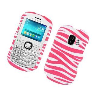 For Alcatel 871A AT&T Hard Case Zebra Pink and White 