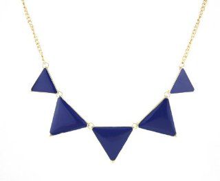 Triangle Big Navy Blue Short Necklace Y Shaped Necklaces Jewelry